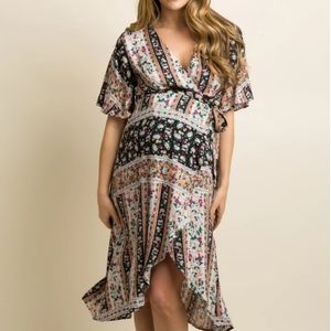 Pinkblush Floral Patchwork Midi Dress